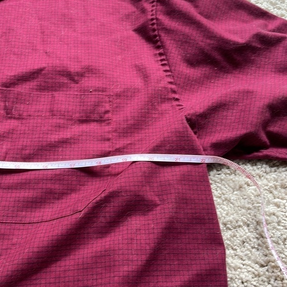 Haggar XL no iron red plaid button down shirt - Picture 4 of 8